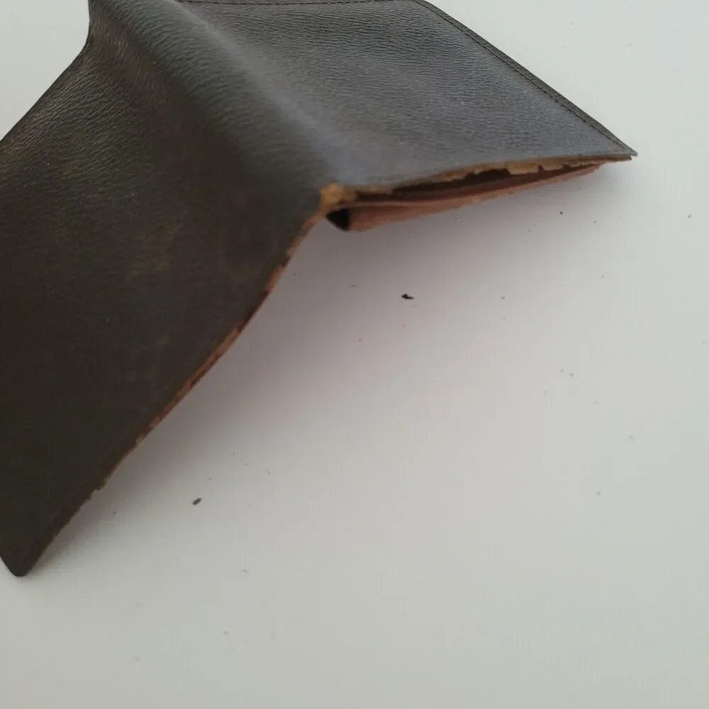 Vintage Louis Vuitton Men's LV Brown Bi-Fold Leather Wallet‎ Monogram Card Bill